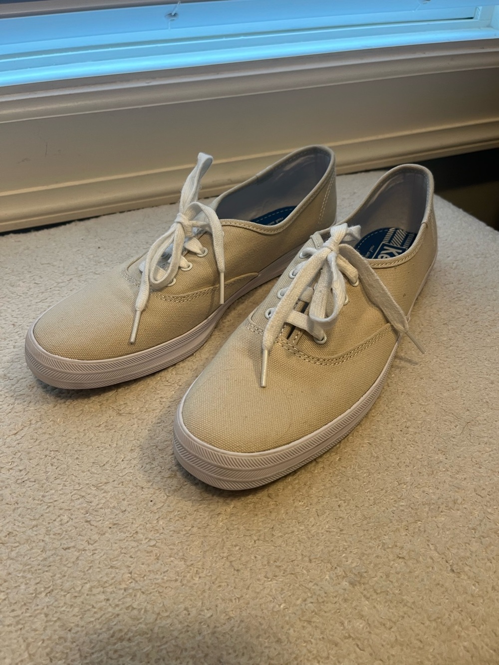 NEW Keds Champion Canvas Lace-Up SHOES sneakers tennis oatmeal tan khaki